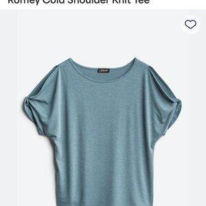 Blue Relaxed Cut Out Cuffed Sleeve Tee